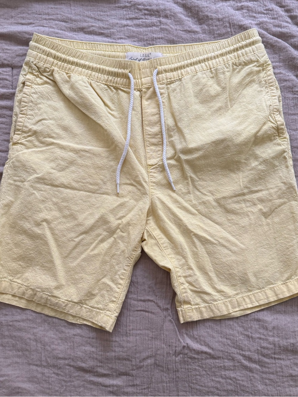 H&M Light Yellow Men's Drawstring Shorts